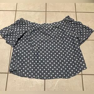 Moa Moa Y2K Women’s Blue/White Polka Dot Blouse Size 3X